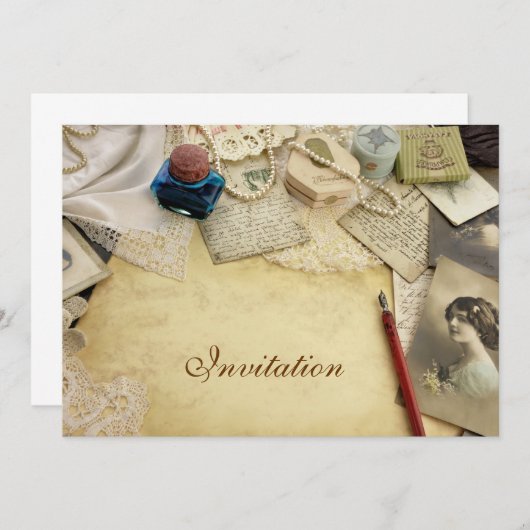 Invitation Vintage (Devant / Derrière)