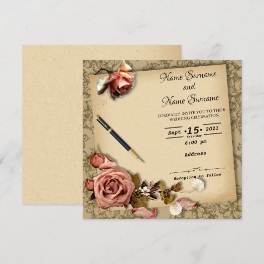 Invitation Vintage (Devant / Derrière)