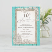 Invitation Vintage 10 ans d'anniversaire (Debout devant)