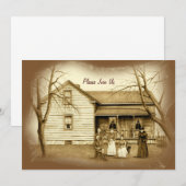Invitation Vintage 1930 Famille et foyer :Invitation:Sepia (Devant / Derrière)