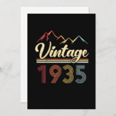 Invitation Vintage 1935 86e anniversaire Retro 86 ans (Devant / Derrière)