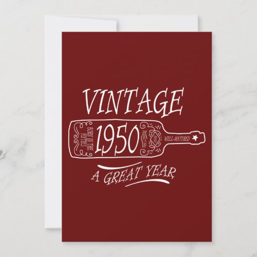 Invitation Vintage 1950 Une excellente année (Devant)