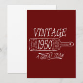 Invitation Vintage 1950 Une excellente année (Devant / Derrière)