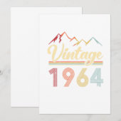 Invitation Vintage 1964 57e anniversaire Retro 57 ans (Devant / Derrière)