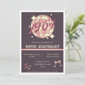 Invitation Vintage 1964 61e anniversaire rétro violet Invitat (Debout devant)