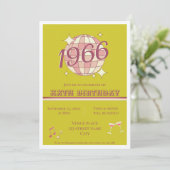 Invitation Vintage 1966 60e anniversaire rétro vert (Debout devant)