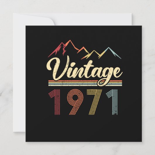 Invitation Vintage 1971 50e anniversaire Retro 50 ans (Devant)