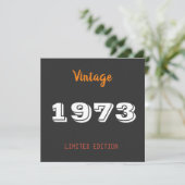 Invitation Vintage 1973 édition limitée 53e cadeau d'annivers (Debout devant)