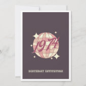 Invitation Vintage 1974 51e anniversaire rétro violet Invitat (Dos)