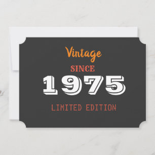 Invitation Vintage 1975 Limited Edition 50e anniversaire