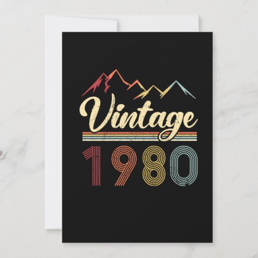 Invitation Vintage 1980 41e anniversaire Retro 41 ans (Devant)