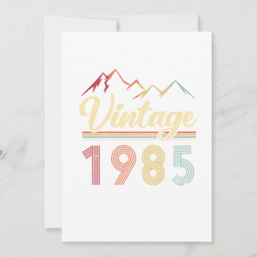 Invitation Vintage 1985 36e anniversaire Retro 36 ans (Devant)
