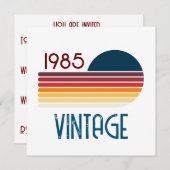 Invitation Vintage 1985 Retro Stripe Sun (Devant / Derrière)