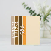 Invitation Vintage 1986 Retro Stripes Brown Tan Vintage  (Debout devant)