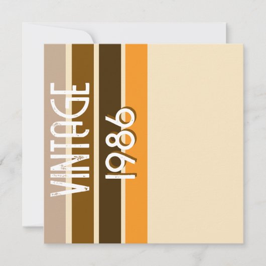 Invitation Vintage 1986 Retro Stripes Brown Tan Vintage  (Devant)