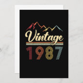 Invitation Vintage 1987 34e anniversaire Retro 34 ans (Devant / Derrière)