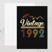 Invitation Vintage 1992 29e anniversaire Retro 29 ans (Devant / Derrière)