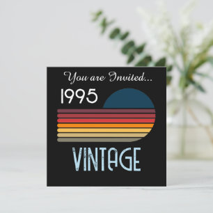 Invitation Vintage 1995 Retro Stripe Sun 30e anniversaire