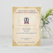 Invitation Vintage 250 Ans d'Indépendance Américaine (Debout devant)