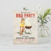 Invitation vintage 2 d'anniversaire de BBQ (Debout devant)