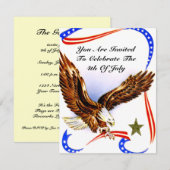 Invitation Vintage 4 juillet barbecue (Devant / Derrière)