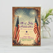 Invitation vintage 4 juillet BBQ Party (Debout devant)