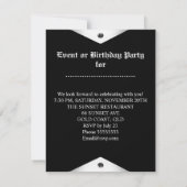 Invitation Vintage 50e Anniversaire Vin Black Gold Argent (Dos)