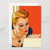 Invitation Vintage à la bougie de gâteau d'anniver (Devant / Derrière)