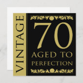 Invitation vintage à la fête du 70e anniversaire (Devant / Derrière)