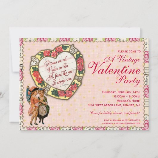 Invitation Vintage à la Saint Valentin (Devant)