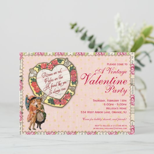 Invitation Vintage à la Saint Valentin (Debout devant)