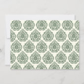 Invitation Vintage à l'anniversaire de Damask (Dos)