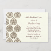 Invitation Vintage à l'anniversaire de Damask (Devant)