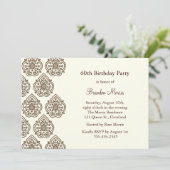 Invitation Vintage à l'anniversaire de Damask (Debout devant)