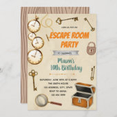 Invitation Vintage à l'anniversaire de la chambre (Devant / Derrière)