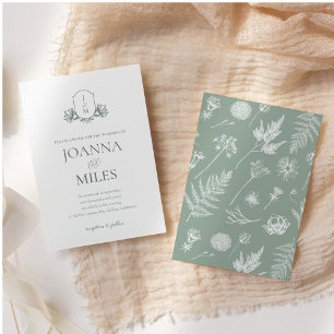 Invitation vintage à l'échelle du monogramme