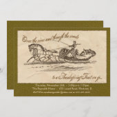 Invitation Vintage à Thanksgiving - Green (Devant / Derrière)