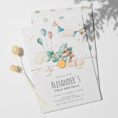 Invitation Vintage Aérocouleur Avion fête d'anniversaire