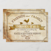 Invitation Vintage Agritourisme Météo Vane Russe Merci (Devant / Derrière)