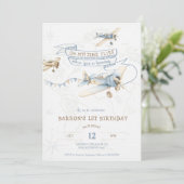 Invitation Vintage Airplane Aviator Pilot 1st Birthday (Debout devant)