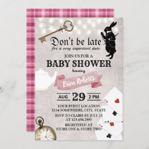 Invitation Vintage Alice au pays des merveilles Baby shower m