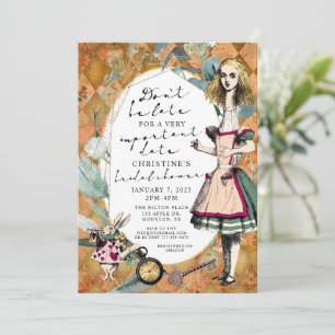 Invitation Vintage Alice au pays des merveilles Fête des mari