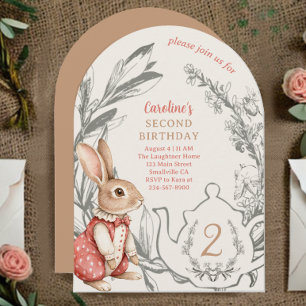 Invitation Vintage Alice au Pays des Merveilles Thé 2e annive