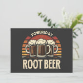 Invitation Vintage Alimenté Par Bière Racine Drôle Boire (Debout devant)