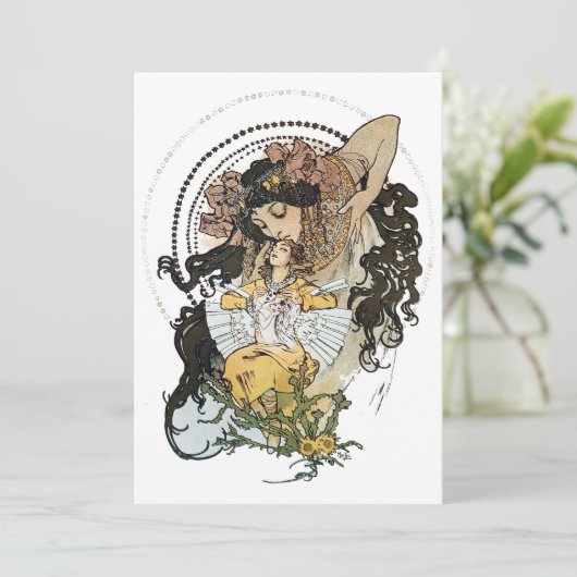 Invitation Vintage Alphonse Mucha (Debout devant)
