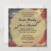 Invitation Vintage American Flat Music Thème Mariage (Devant)