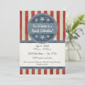 Invitation Vintage American Shield Stars Stripes (Debout devant)