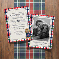 Vintage Americana Plaid Doodle Chien Premier anniv