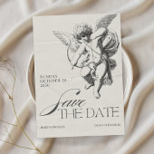 Invitation Vintage ange cupide mariage