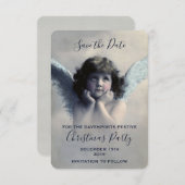 Invitation Vintage Angel Retro Noël (Devant / Derrière)